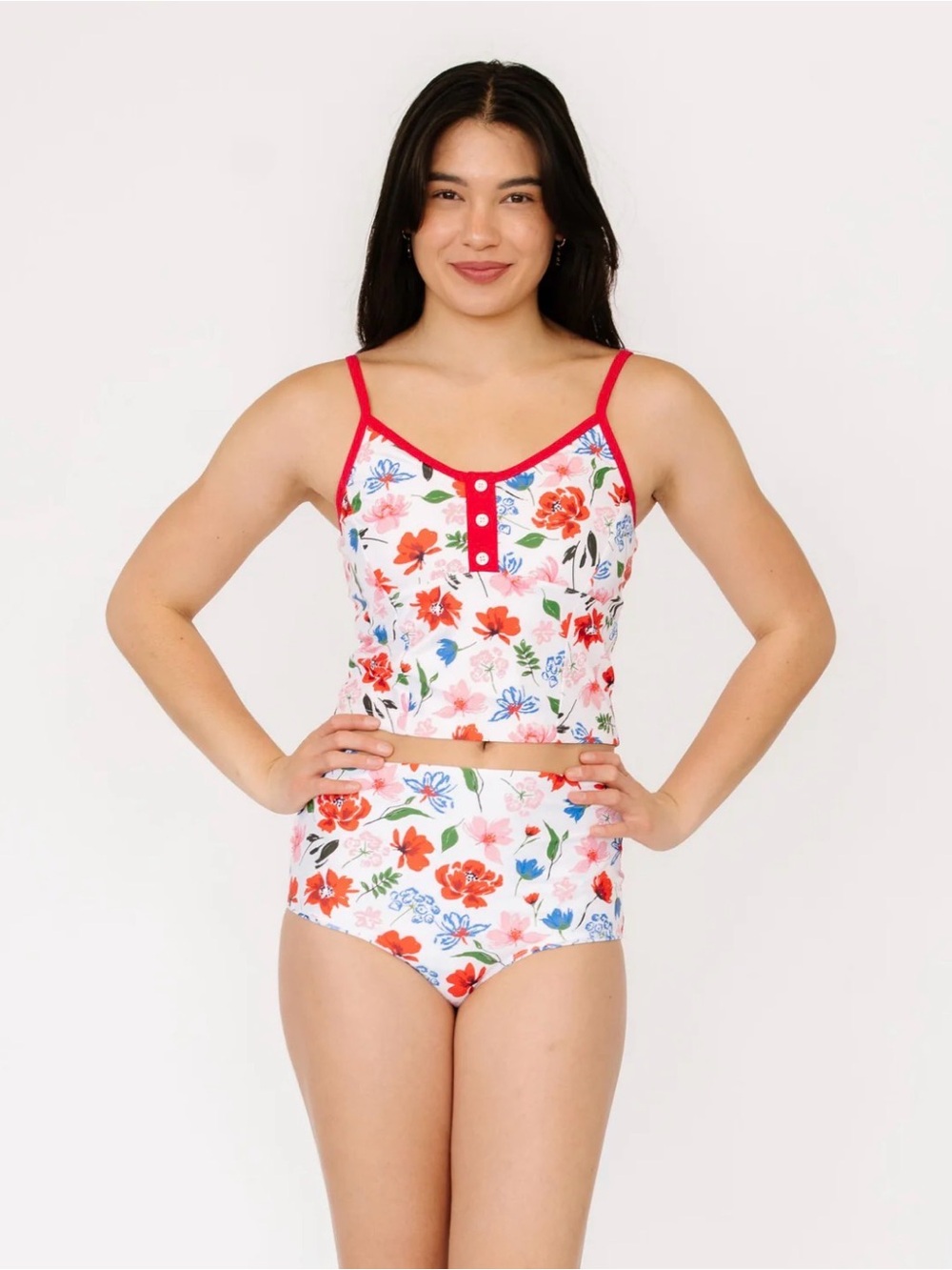 💥 Lime Ricki Swim NWT Americana Crop Top floral medium 🇺🇸
